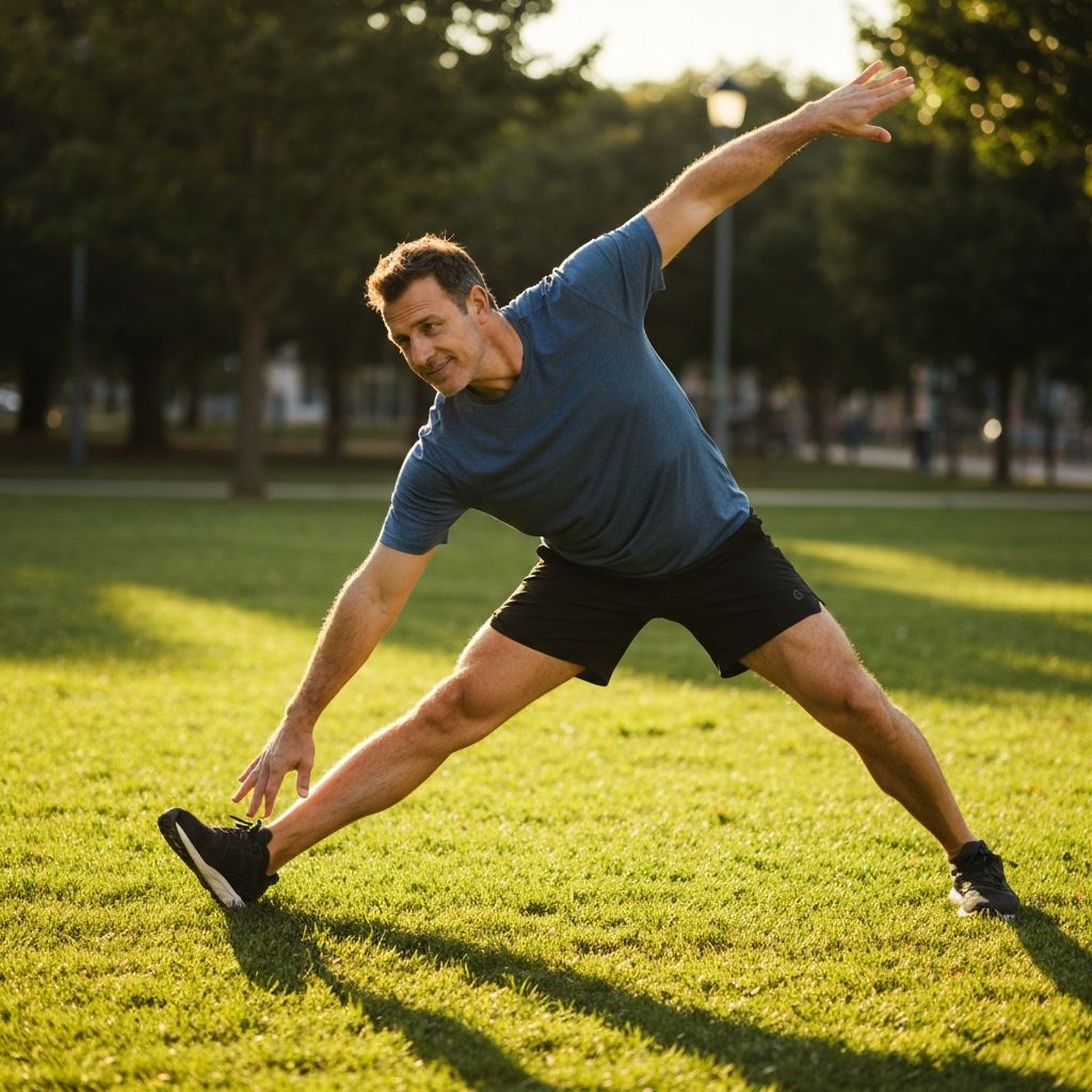 Man doing light exercises